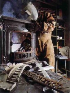 Lost Antique Wood Stove Art Image